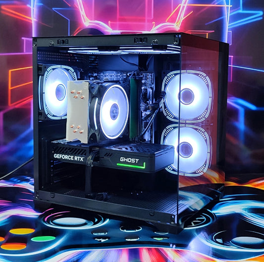 Calculator Gaming Intel Raptor Lake Refresh, Core i5 14400F, 32GB DDR4, NVME 512GB+ SSD 2TB, video Gainward GeForce RTX 5060 Ti Ghost 8GB GDDR7 128-bit DLSS 4.0, telecomanda ARGB