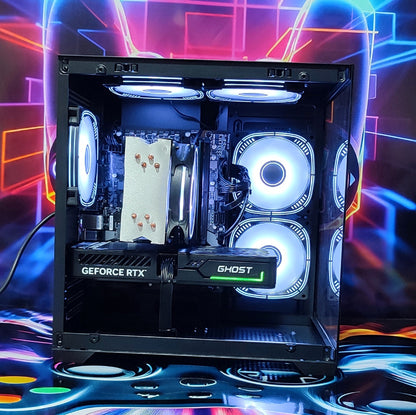 Calculator Gaming Intel Raptor Lake Refresh, Core i5 14400F, 32GB DDR4, NVME 512GB+ SSD 2TB, video Gainward GeForce RTX 5060 Ti Ghost 8GB GDDR7 128-bit DLSS 4.0, telecomanda ARGB
