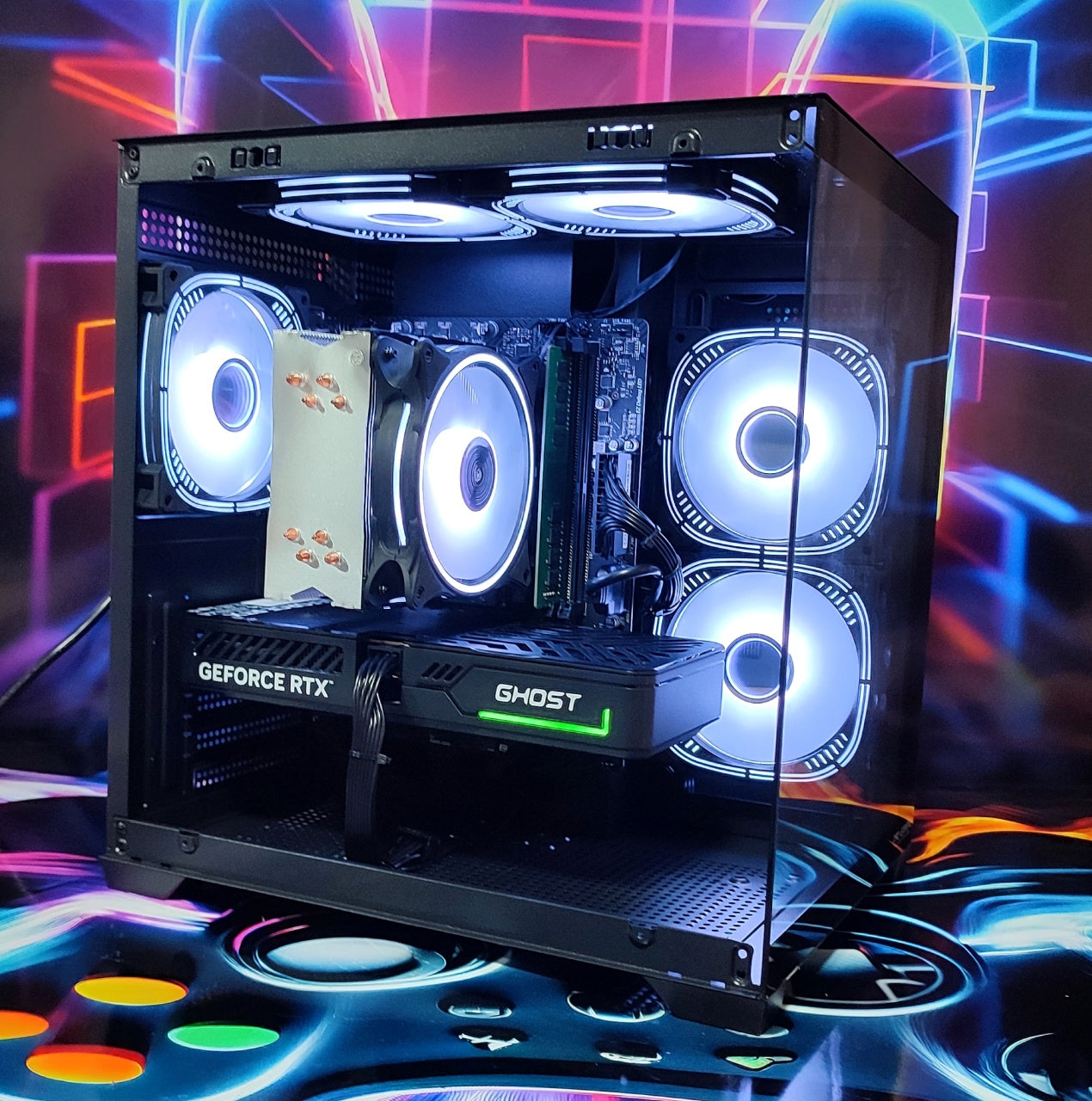 Calculator Gaming Intel Raptor Lake Refresh, Core i5 14400F, 32GB DDR4, NVME 1TB, video Gainward GeForce RTX 5060 Ti Ghost 8GB GDDR7 128-bit DLSS 4.0, telecomanda ARGB