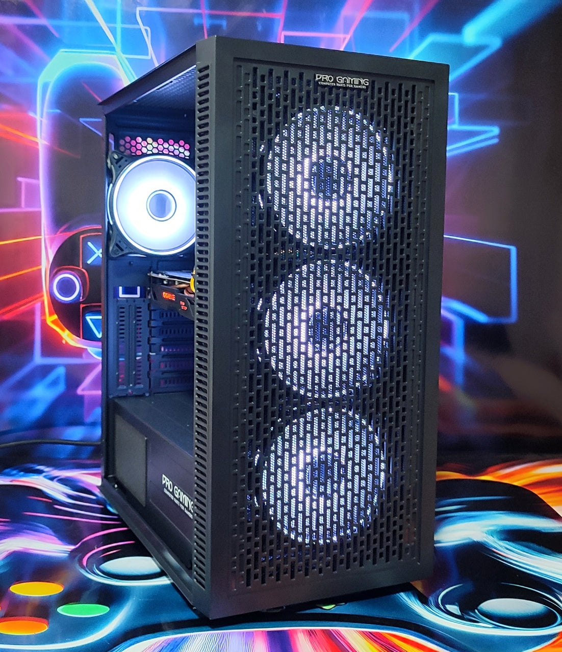 Calculator Gaming Intel Xeon E3-1230 v6 (mai bun ca i7 6700) 16GB DDR4, SSD 256GB + 500GB HDD, video GIGABYTE Radeon RX 570 Gaming 4GB GDDR5 256bit, telecomanda ARGB