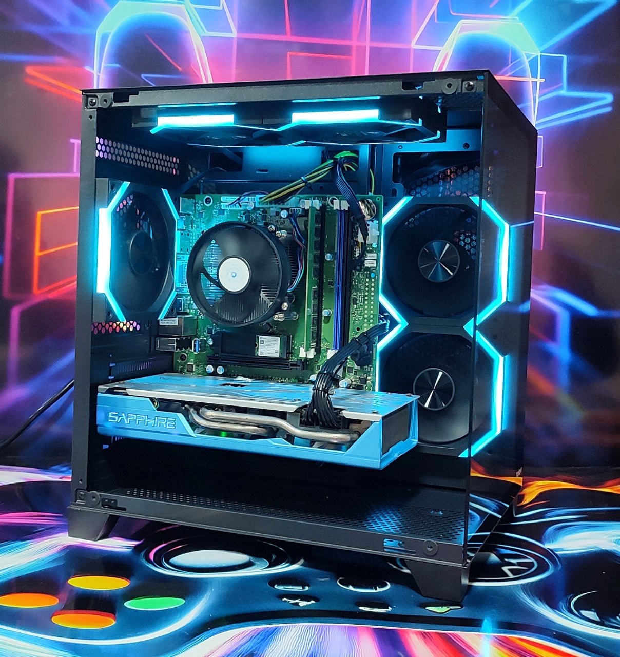 Calculator Gaming Intel Xeon E3-1270 v5 (peste i7 6700), 16GB DDR4, NVME 256GB + 1TB HDD, video SAPPHIRE RX 580 NITRO+ 8GB GDDR5 256-bit Special Edition, Telecomanda ARGB