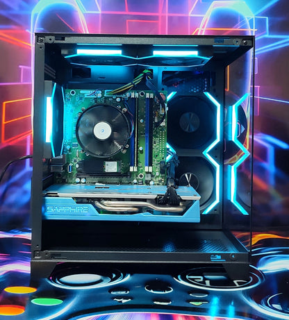 Calculator Gaming Intel Xeon E3-1270 v5 (peste i7 6700), 16GB DDR4, NVME 256GB + 1TB HDD, video SAPPHIRE RX 580 NITRO+ 8GB GDDR5 256-bit Special Edition, Telecomanda ARGB