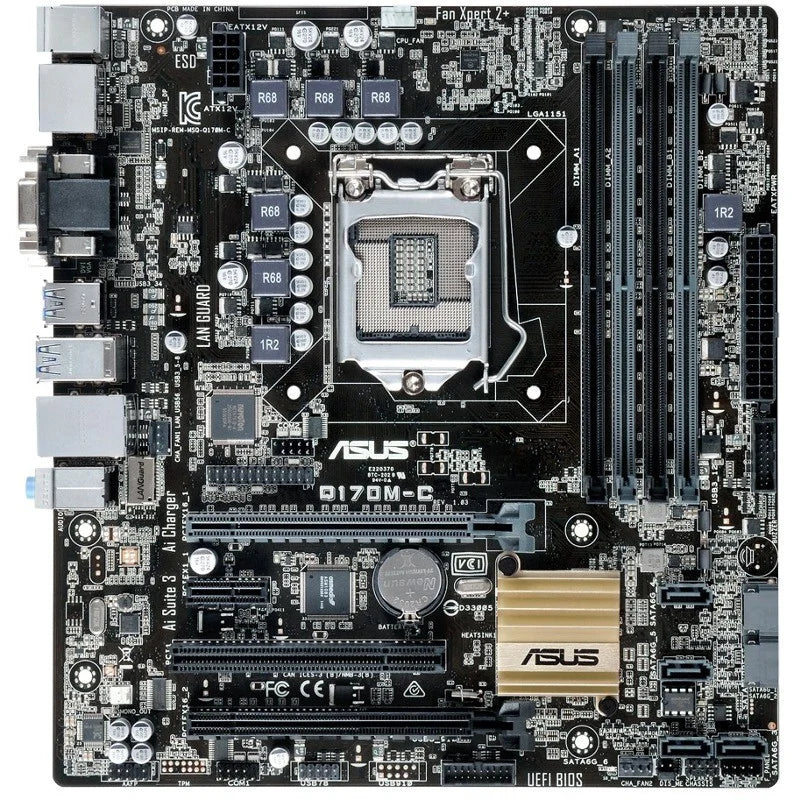 Placa de baza ASUS Q170M-C, socket 1151, generatia 6 si 7, 4xDDR4, TPM 2.0